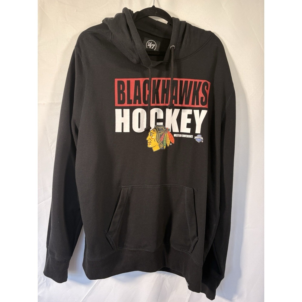 "47 brand hoodie size‎ 2xl Chicago black hawks